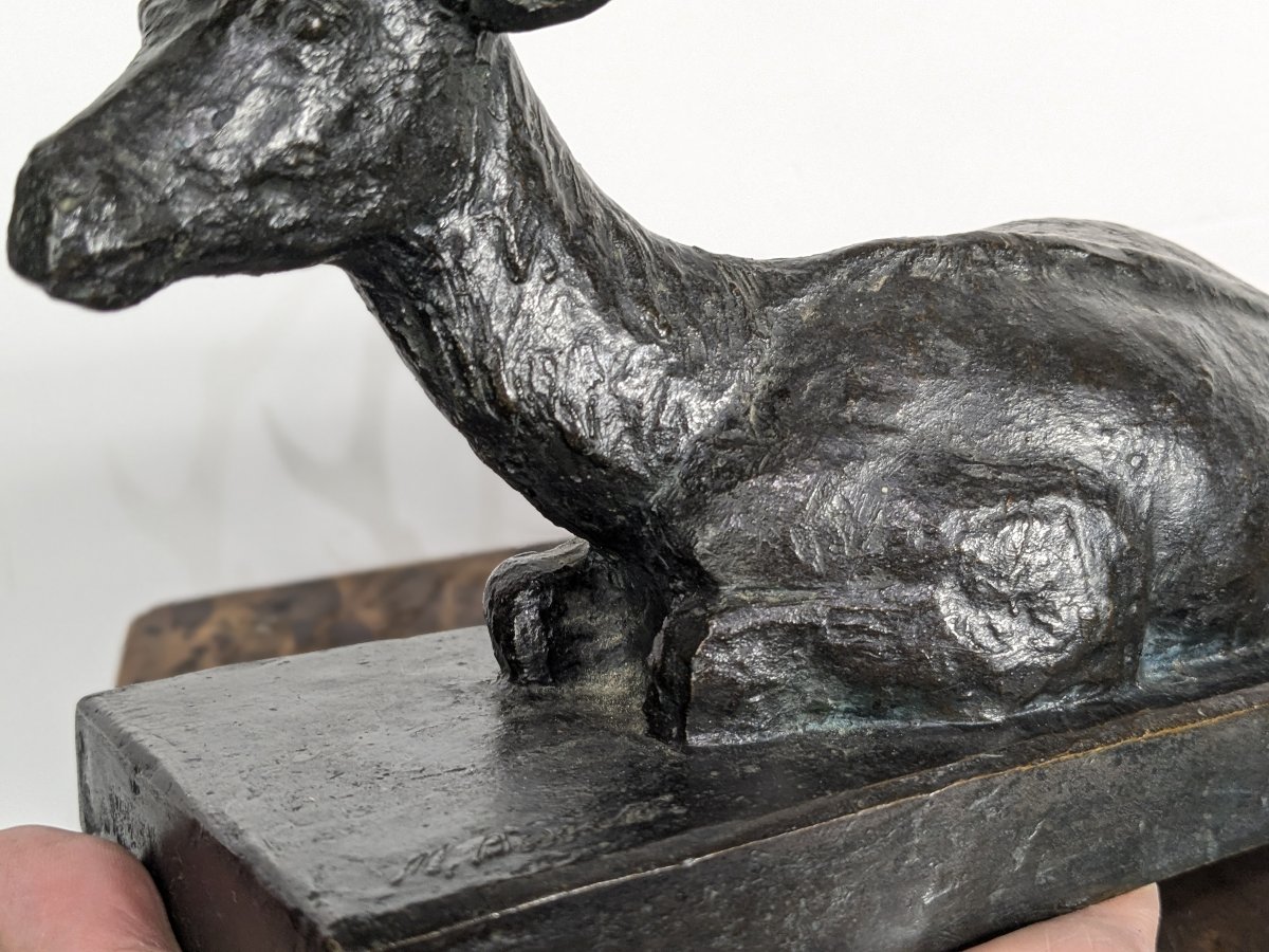 Reclining Stag, Bronze — Mario Busato, Circa 1950–60-photo-8