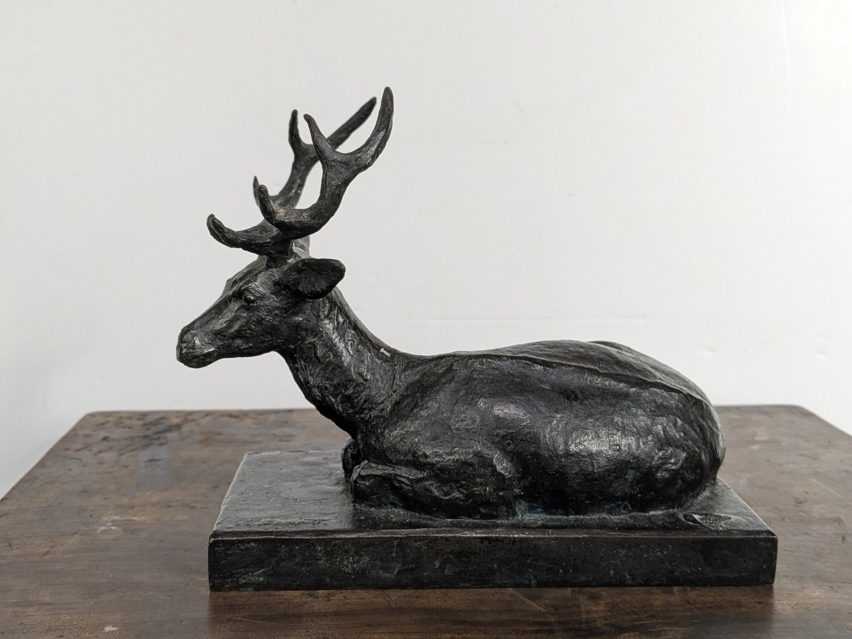 Reclining Stag, Bronze — Mario Busato, Circa 1950–60