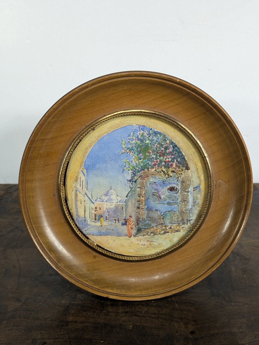Vue d’Afrique du Nord — aquarelle miniature - Paolo Antoine Simoni 1882-1960-photo-2
