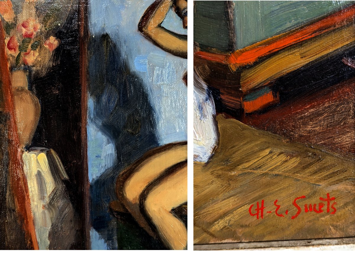 Nu au turban huile sur toile – circa 1930-50 - Charles Ernest Smets (1909 -1987)-photo-6