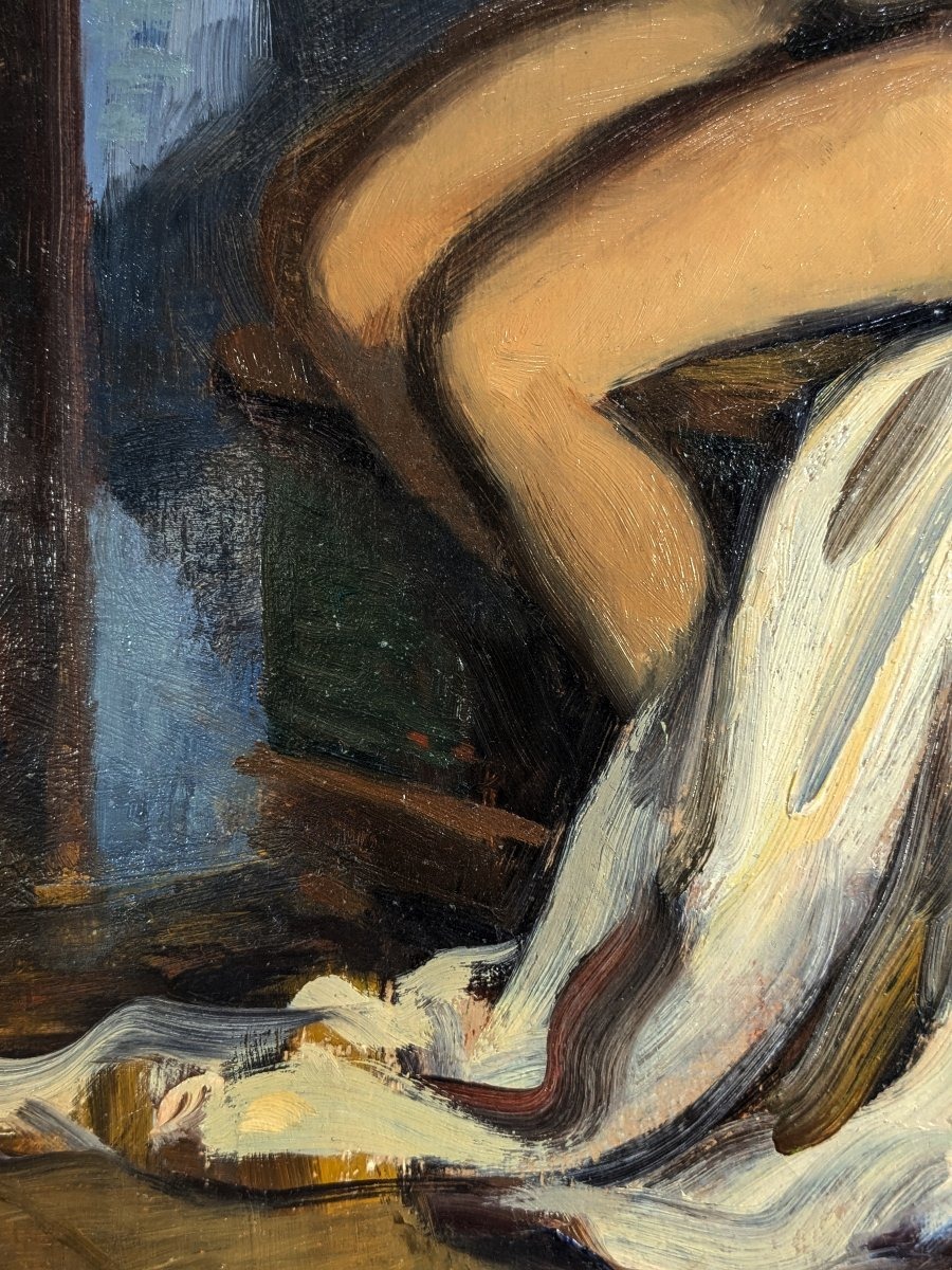 Nu au turban huile sur toile – circa 1930-50 - Charles Ernest Smets (1909 -1987)-photo-4