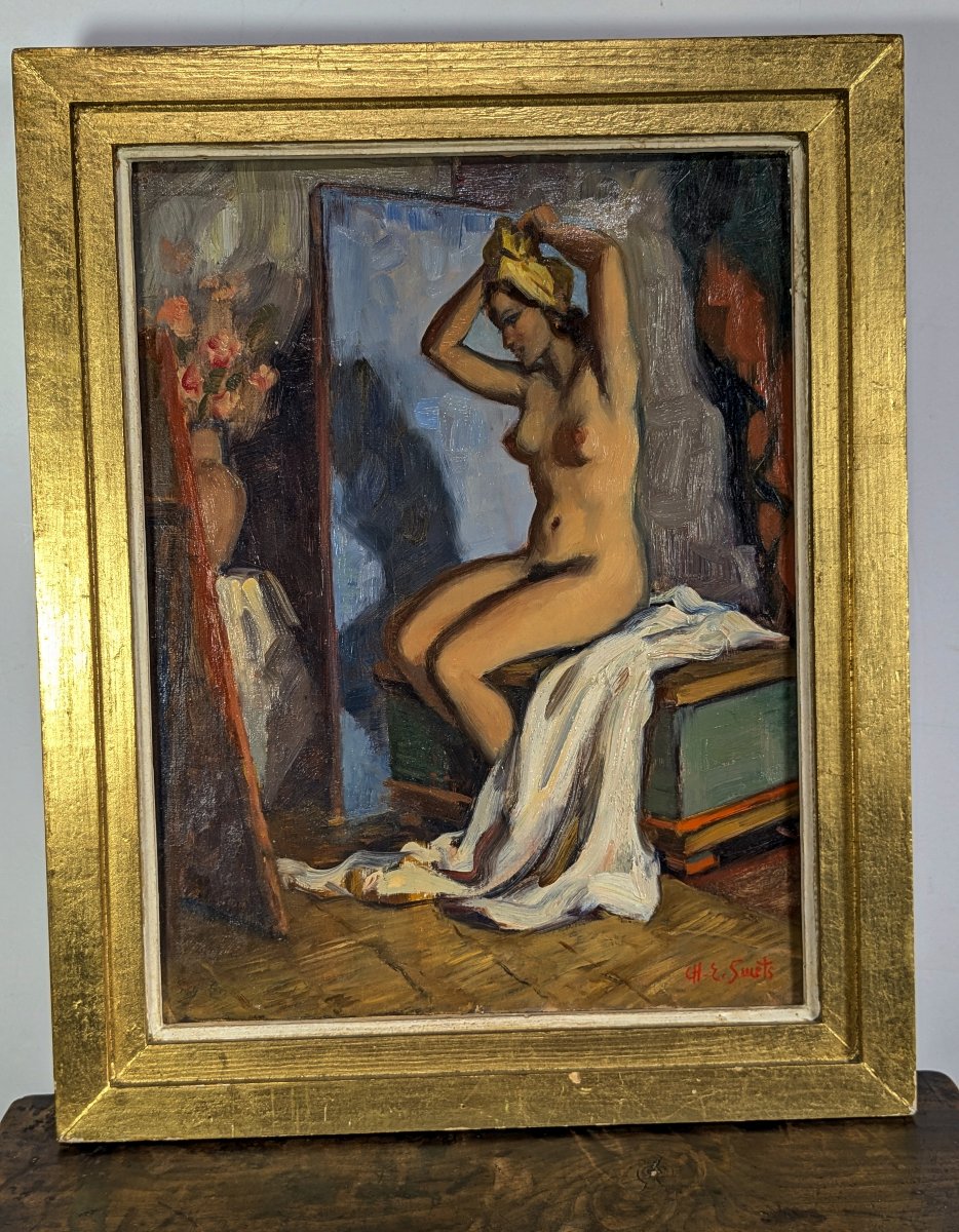 Nu au turban huile sur toile – circa 1930-50 - Charles Ernest Smets (1909 -1987)