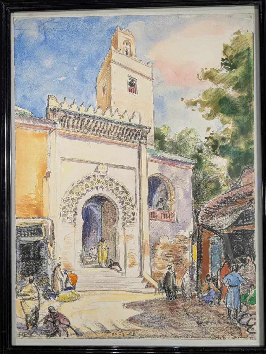 Vue de Fes - 1953 - Charles Ernest Smets (1909 -1987)-photo-2