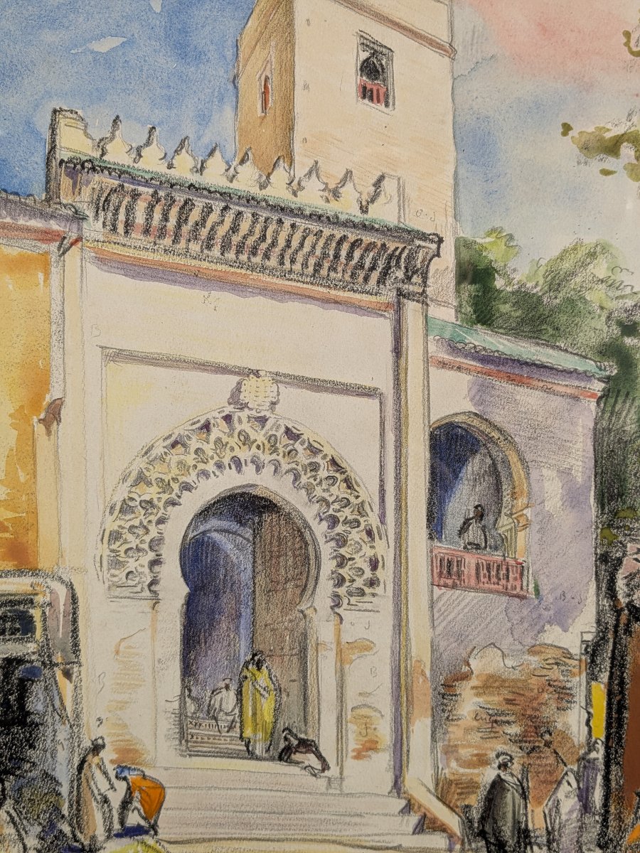 Vue de Fes - 1953 - Charles Ernest Smets (1909 -1987)-photo-4