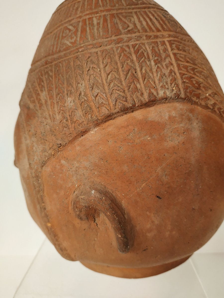 Vase Céphalomorphe Chimu / Inca - Pérou - XV-xvieme Siècle -photo-2