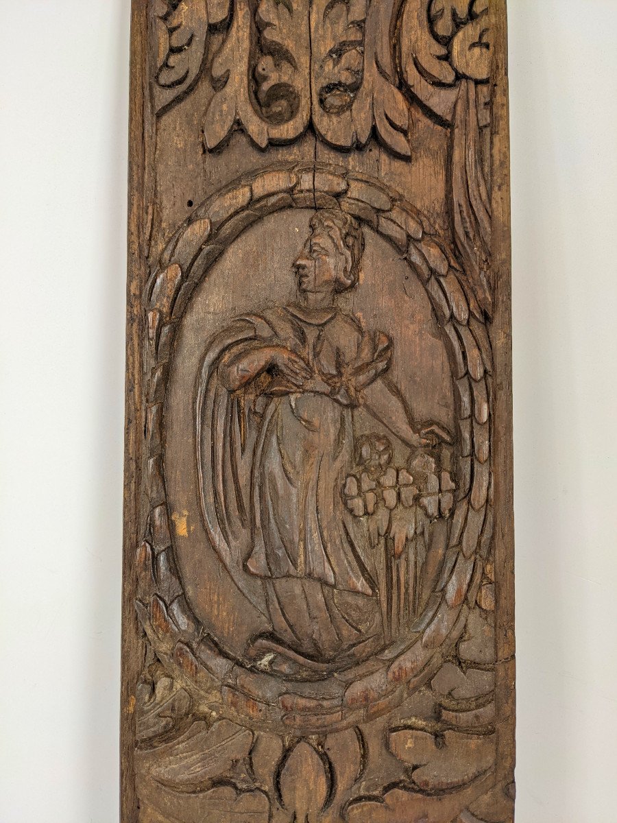 16th Century Panel - Character And Flowers-photo-2