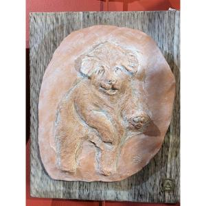 A Good Doggie - Original Terracotta Relief N°2