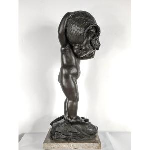 Le petit porteur de poissons - Bronze 58cm  Art deco 1930