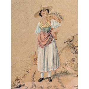 Canton Of Vaud - Costume - Watercolor Around 1830-50
