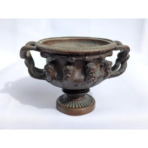Coupe bronze à l'antique - décor de faunes, vigne  et Bacchus, Hercule - Susse fondeur. XIXeme