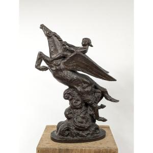 Pégase monté par Bellérophon. Bronze 1920-40 #878