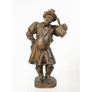 The Beer Drinker. Carved Wood, 1920/30, German Work 