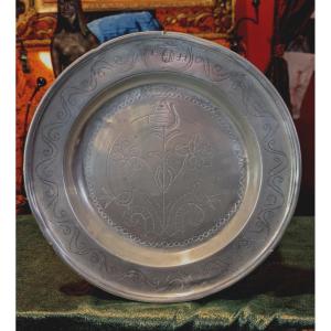 Plat aux oiseaux - étain XVIIIeme siècle