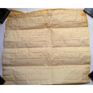 Parchemin 1561 Beziers - échange de terres (Puisserguier ?) - MA2