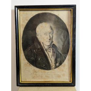 Portrait d'un membre de l'Ordre de Saint Michel - fusain 1820