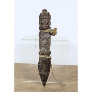 Votive Stick Or Charm, Tibet? Late 19th Century