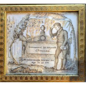 Brotherly Funeral Souvenir 1810 - Hair Frame - Jutier Family (king's Advisor)