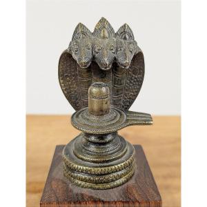 Shiva Lingam And The Serpent—19th-century Indian Bronze