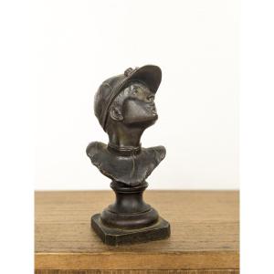 Le Jockey, buste miniature en bronze, vers 1880-1900