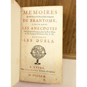 Brantôme, Mémoires sur les duels, Leyde, 1722