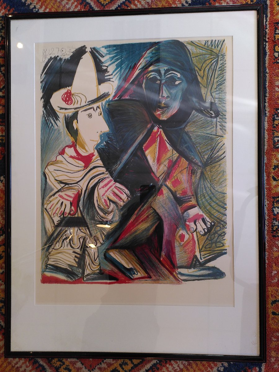 Pierrot And Arlequin, Picasso, 1970-photo-8