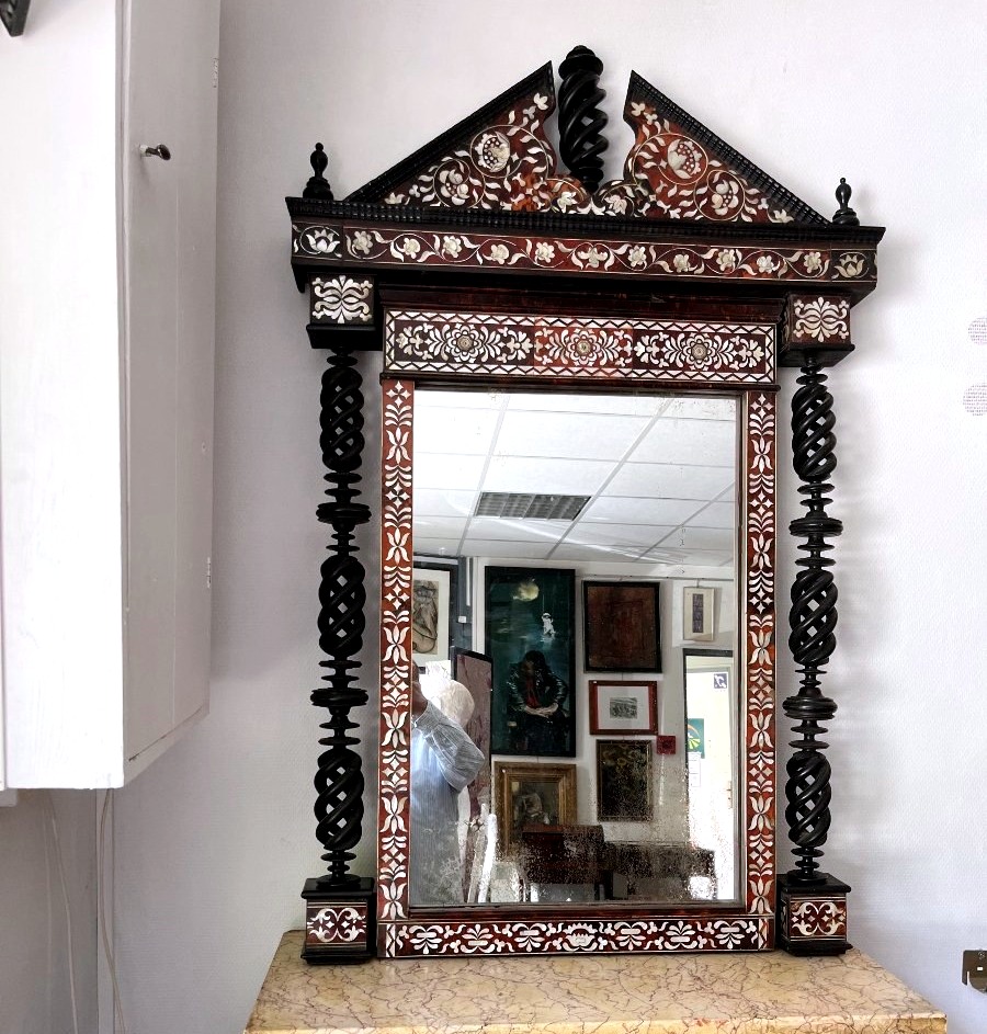 GRAND MIROIR  ANGLO-INDIEN -photo-2