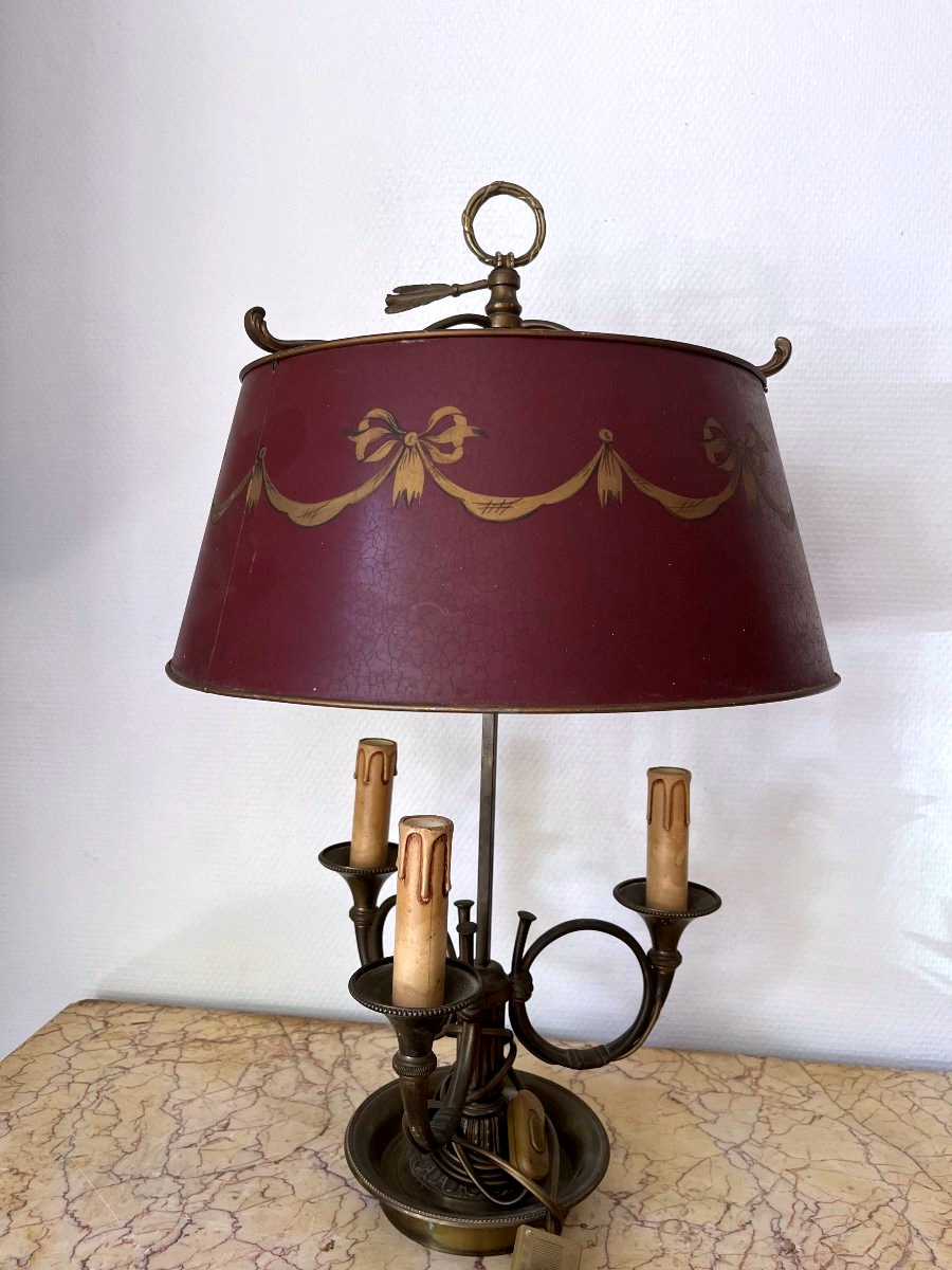 Hot Water Bottle Lamp With 3 Hunting Horns-photo-2