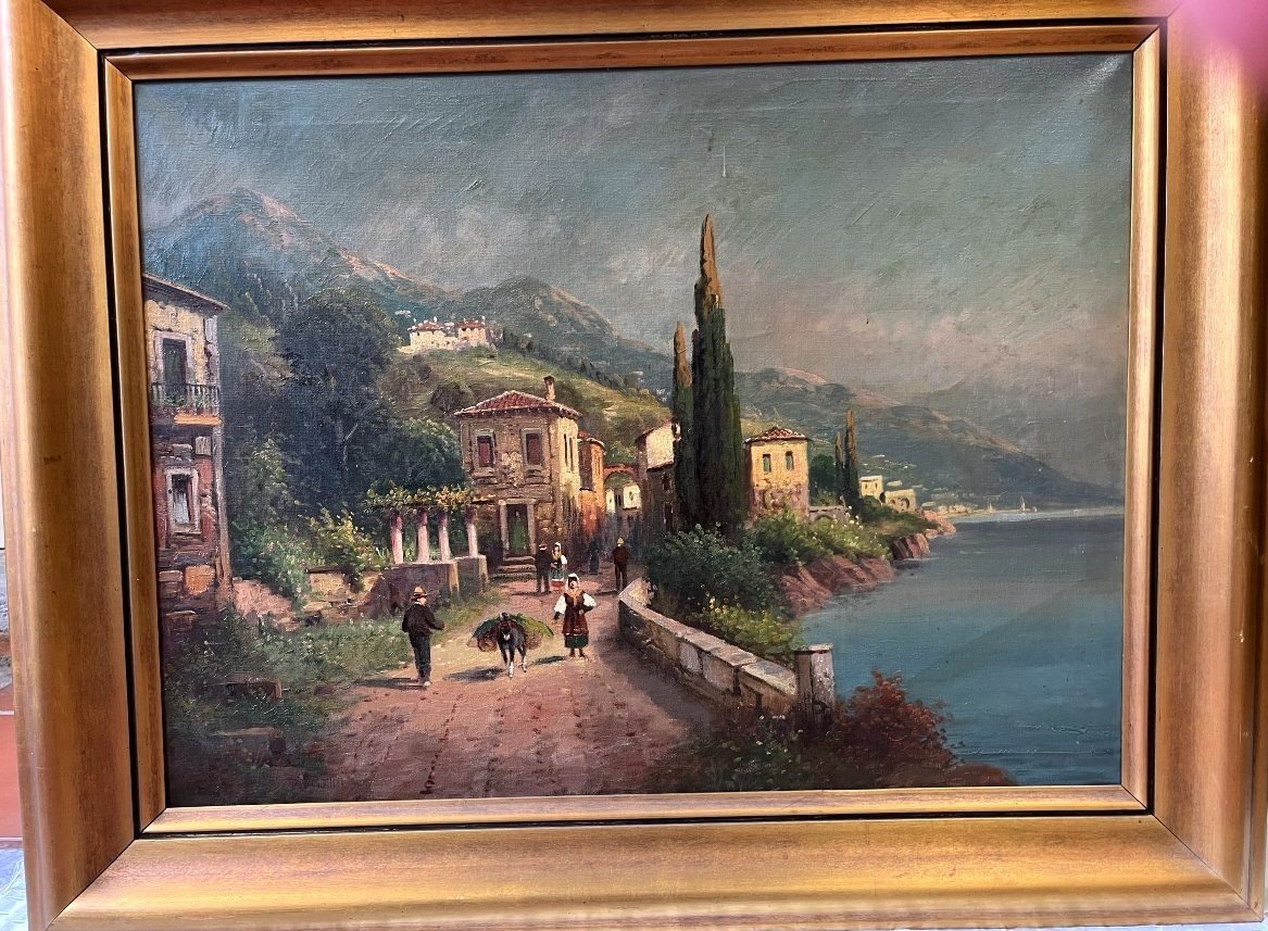 View Of Lake Como  By  P. Voltini