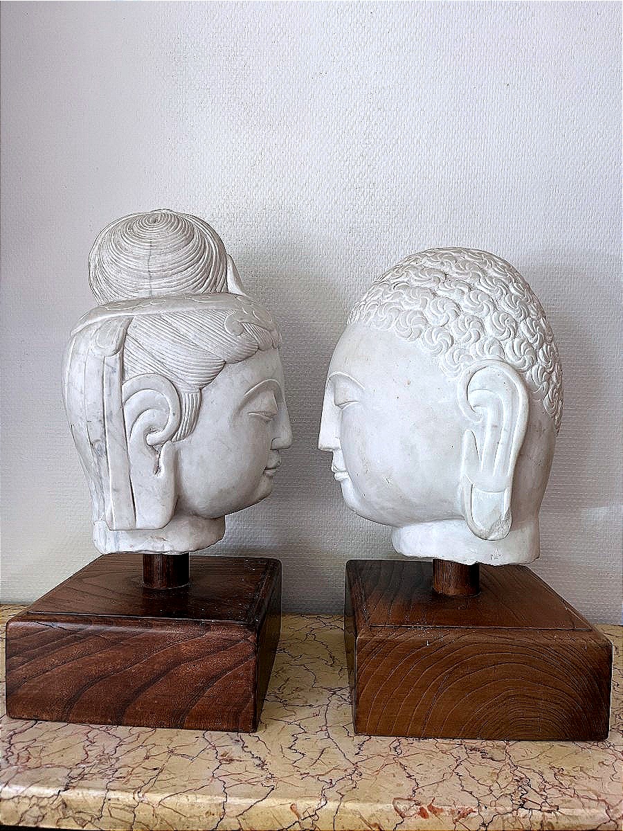 Two Chinese Marble Heads-photo-2