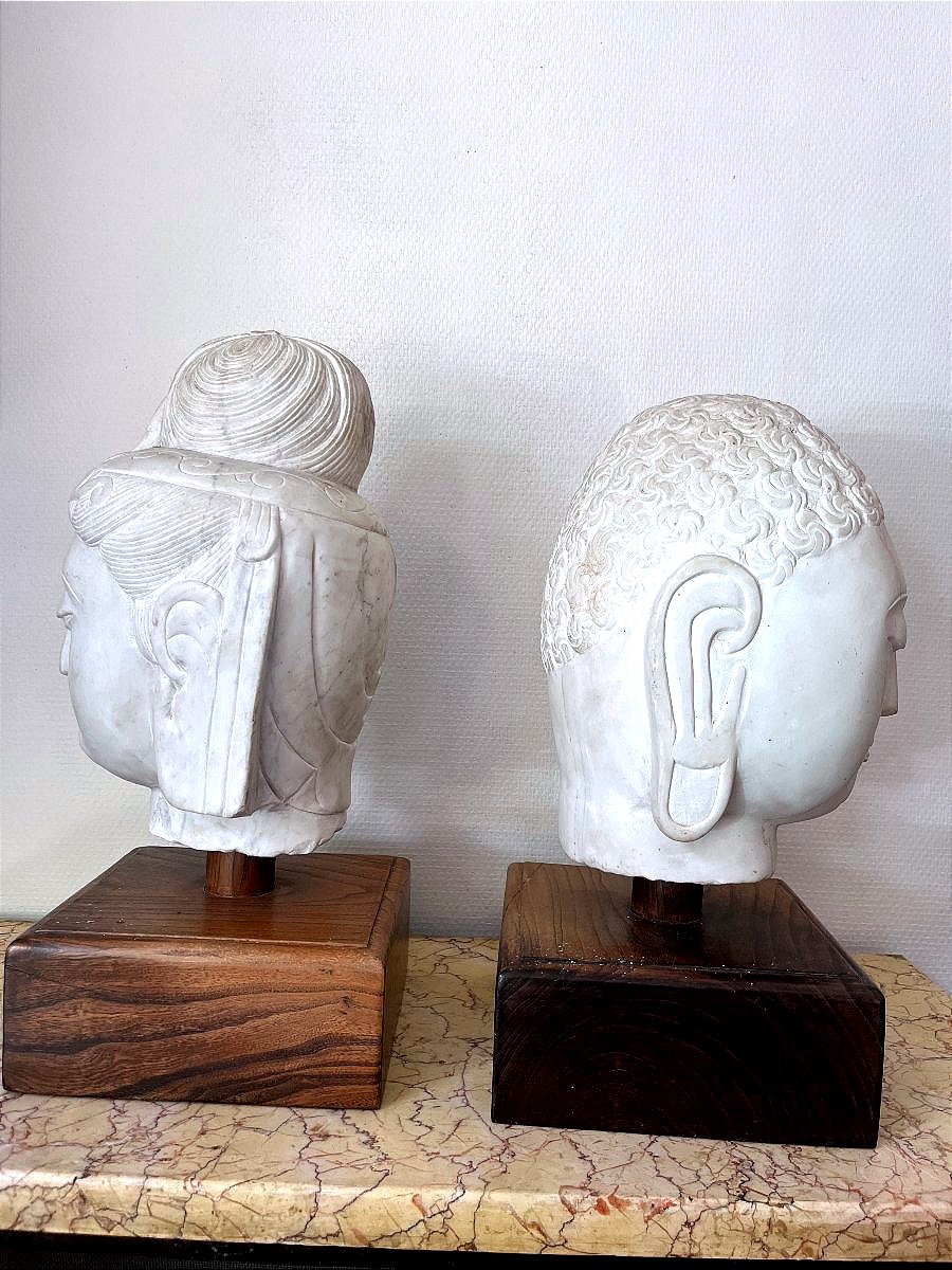 Two Chinese Marble Heads-photo-3