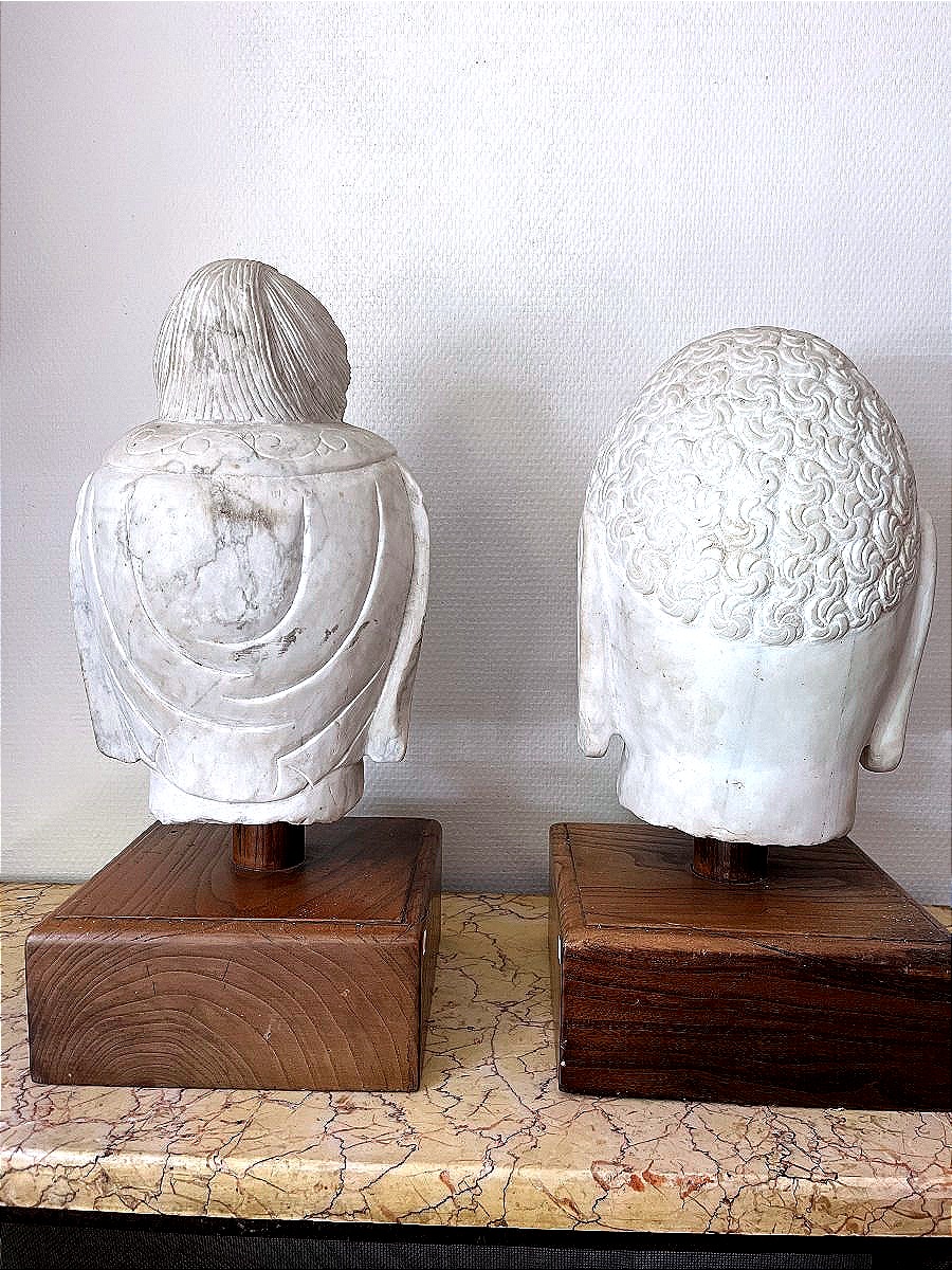 Two Chinese Marble Heads-photo-4