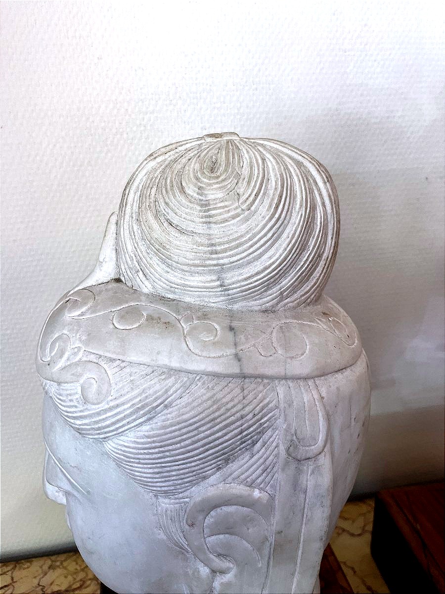 Two Chinese Marble Heads-photo-1