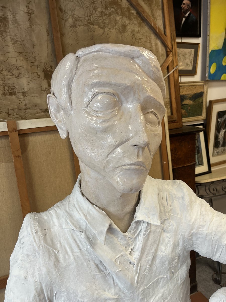 Importante sculpture : Père et fils-photo-4