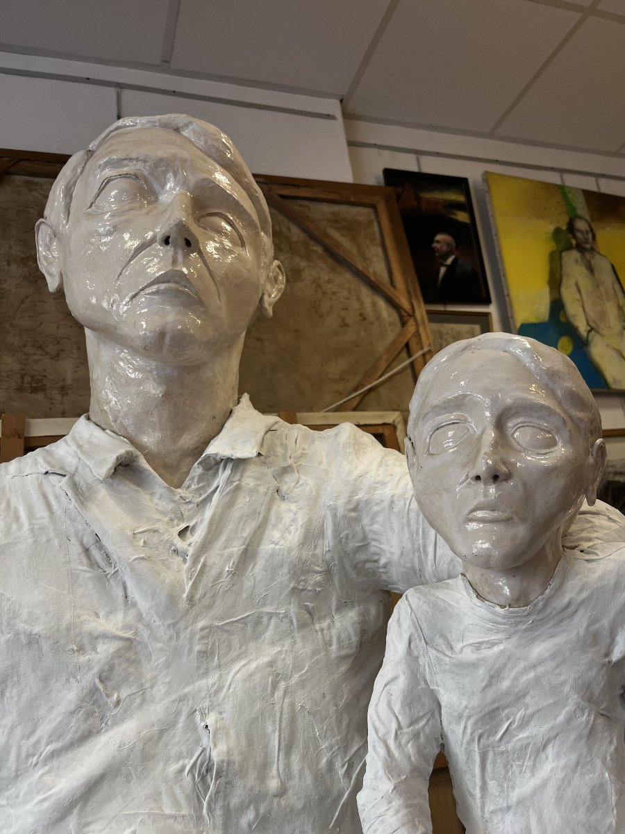Importante sculpture : Père et fils-photo-4