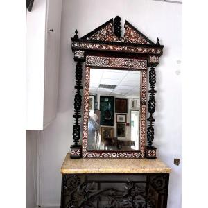 GRAND MIROIR ANGLO-INDIEN