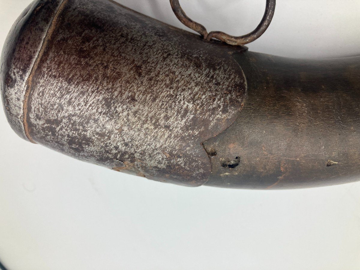Powder Holder In Horn And Forged Iron-photo-2