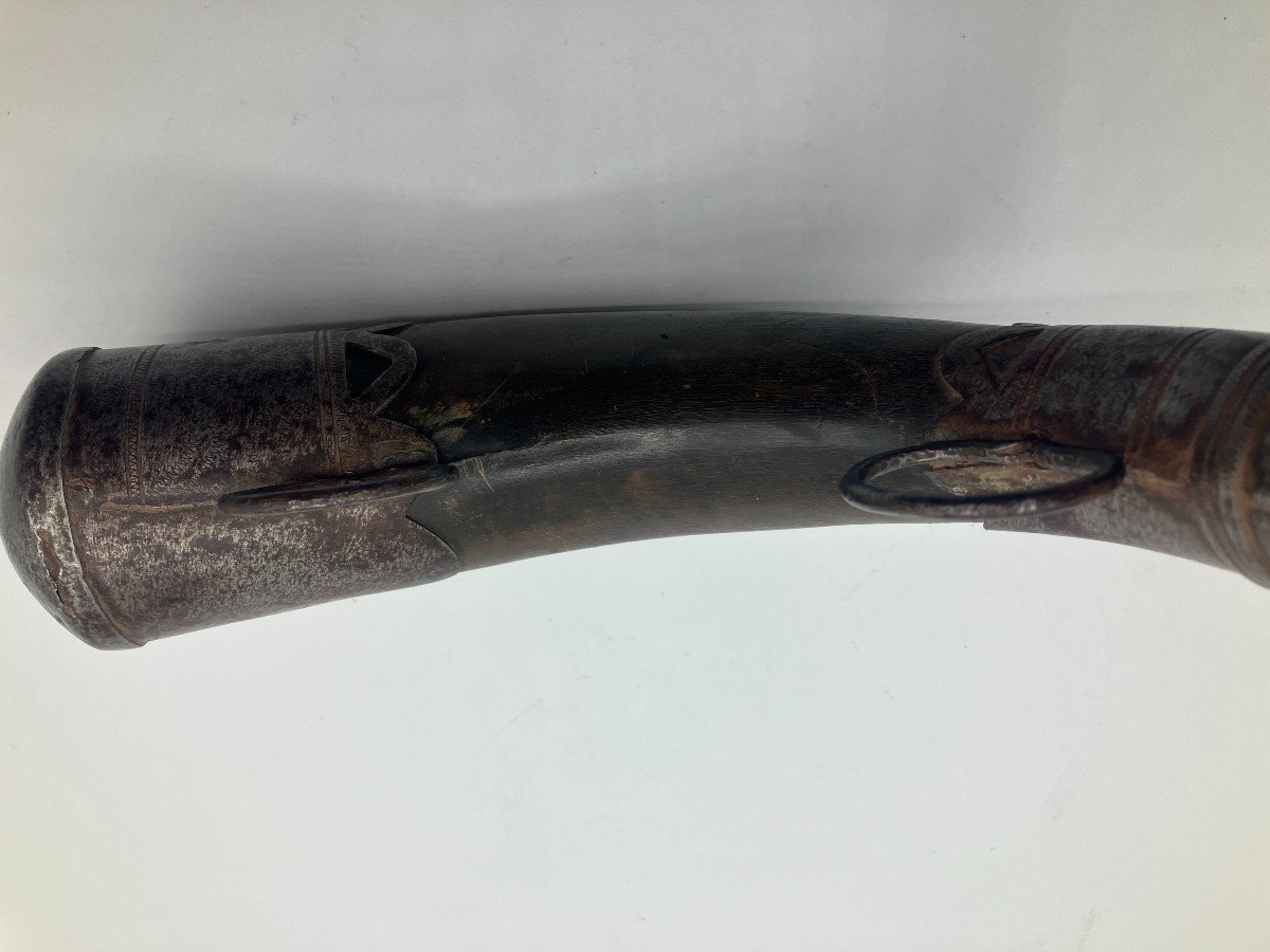 Powder Holder In Horn And Forged Iron-photo-4
