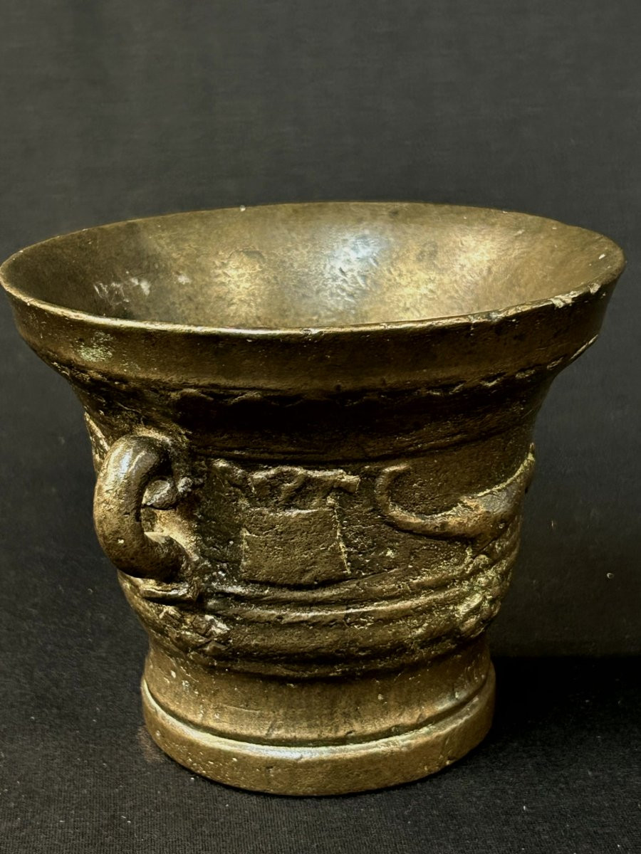 Mortier de pharmacie en bronze-photo-2