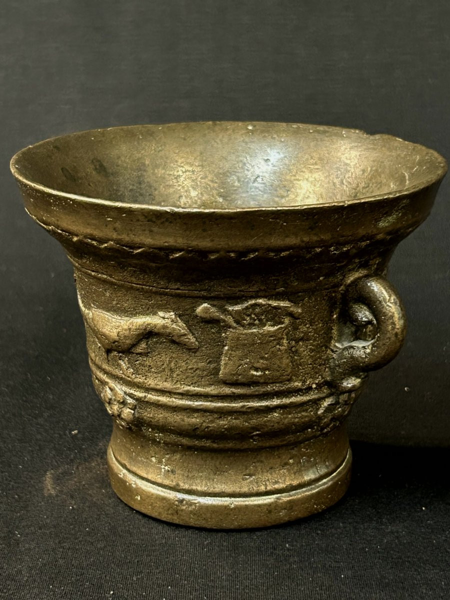 Mortier de pharmacie en bronze-photo-3