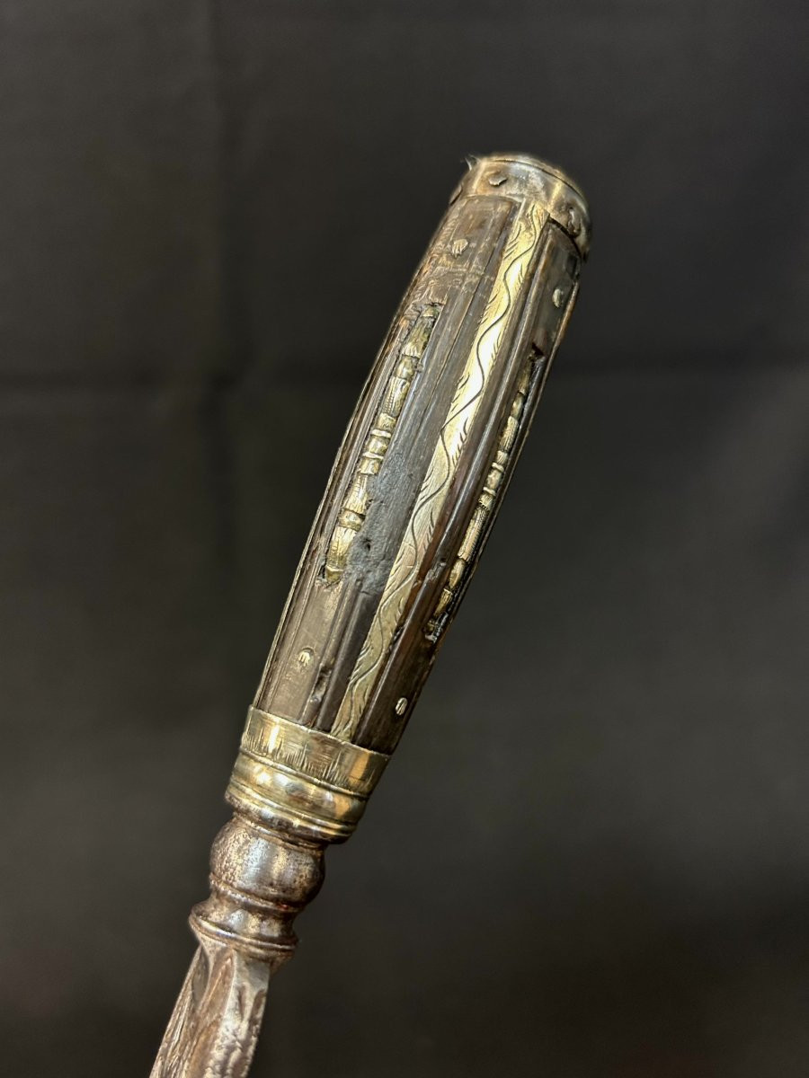 Couteau d'aristocrate en fer forgé avec manche en corne-photo-4