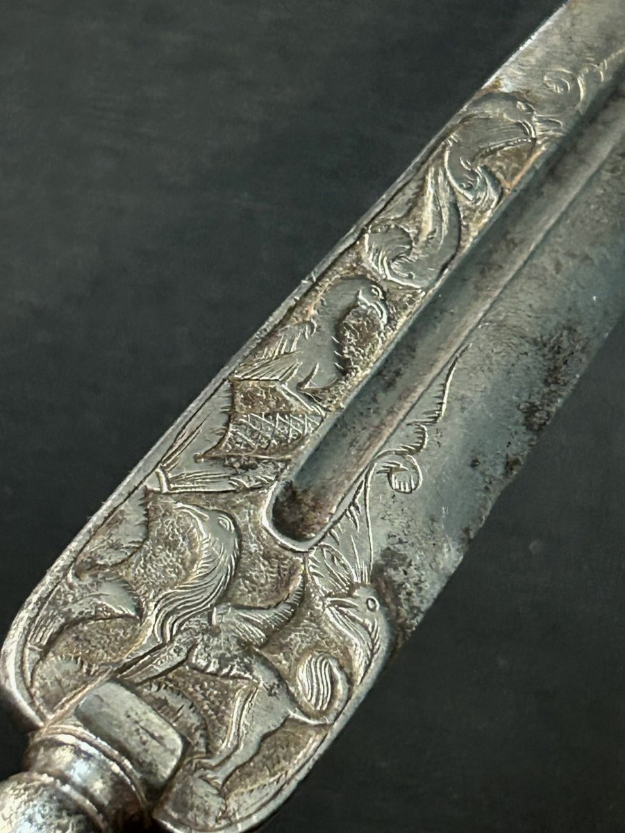 Couteau d'aristocrate en fer forgé avec manche en corne-photo-5