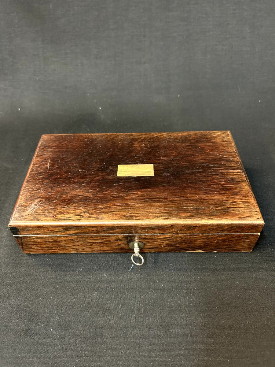 Wooden Box Containing Compasses And Set Squares-photo-2