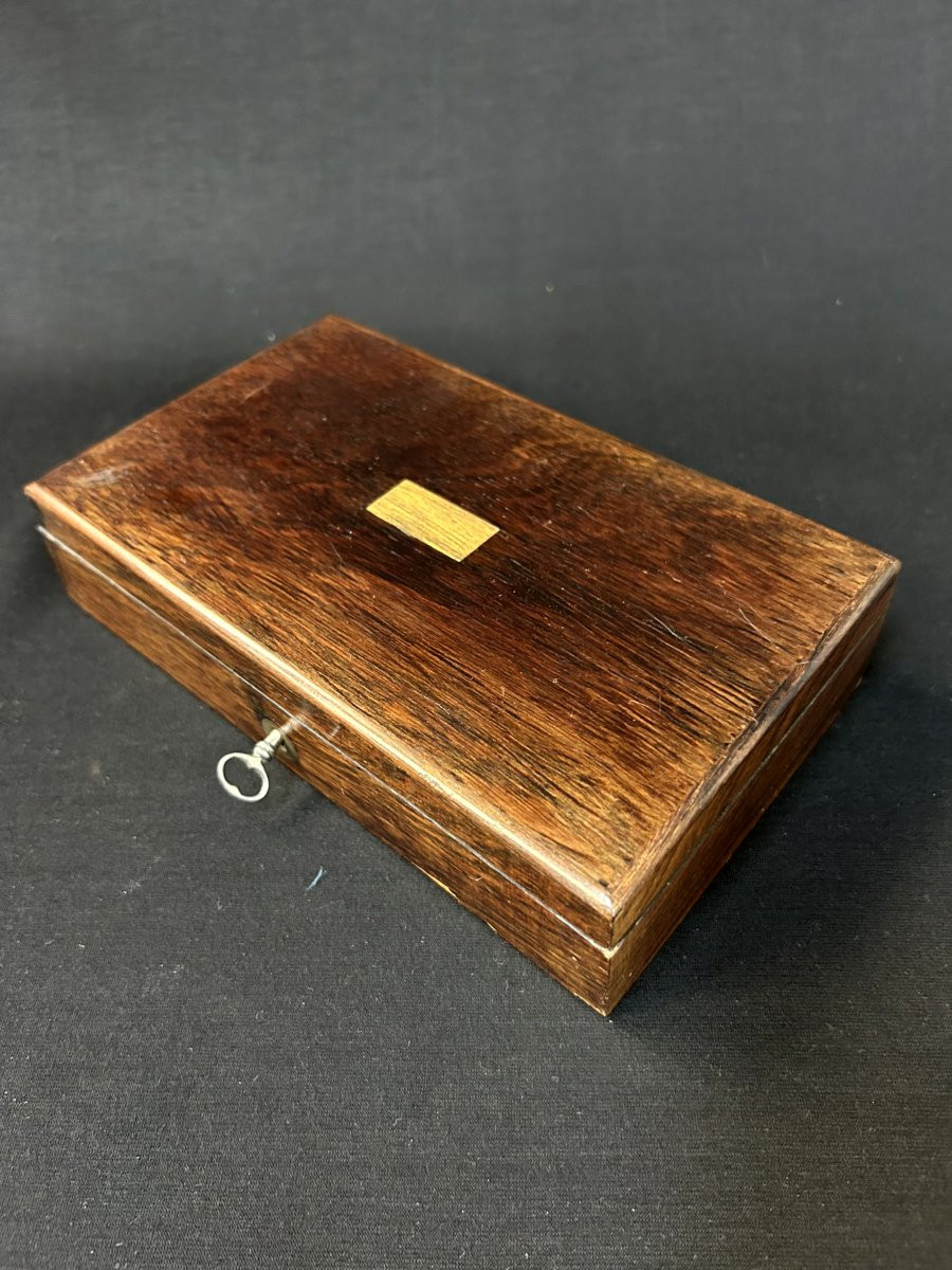 Wooden Box Containing Compasses And Set Squares-photo-1