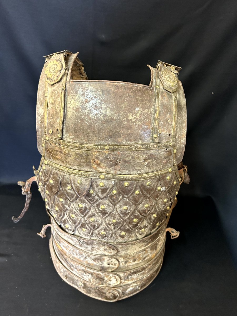 Poitrine et dos d'armure en fer-photo-3