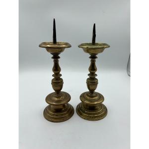 Candélabre à Bobine En Bronze 17ème