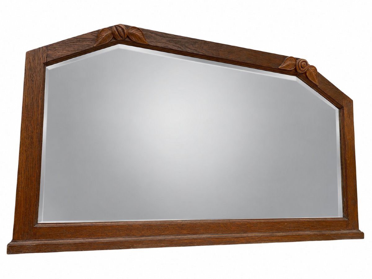 Large Art Deco Mirror Made Of Solid Wood - 120x65 Cm