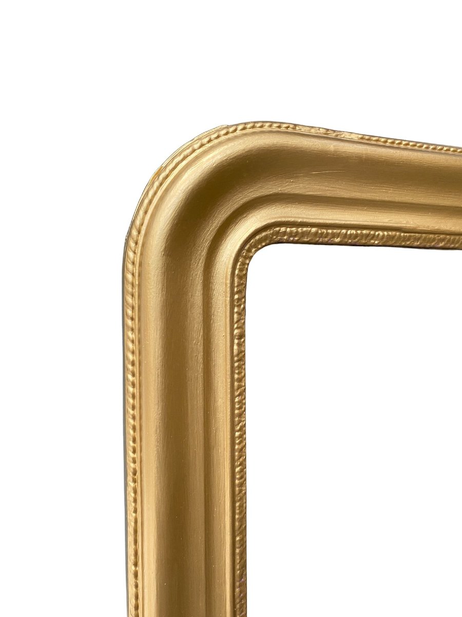 Grand Miroir Louis Philippe en Bois Doré - 110cm x 150cm-photo-3