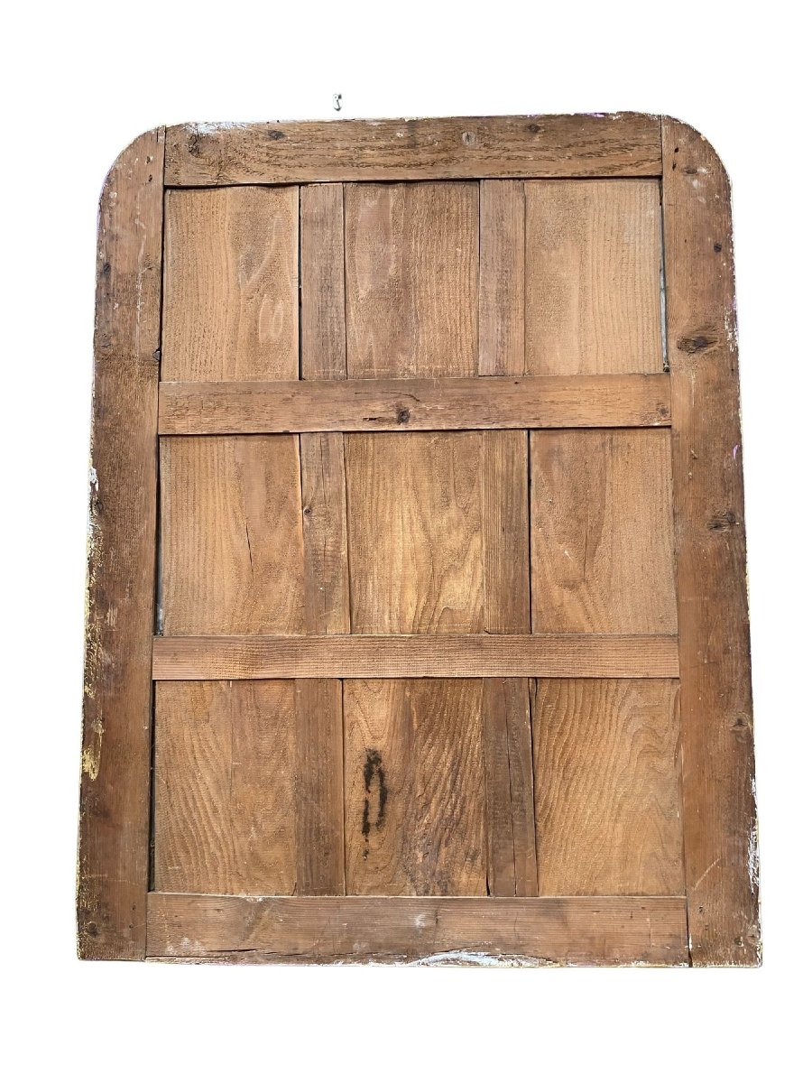 Grand Miroir Louis Philippe en Bois Doré - 110cm x 150cm-photo-1
