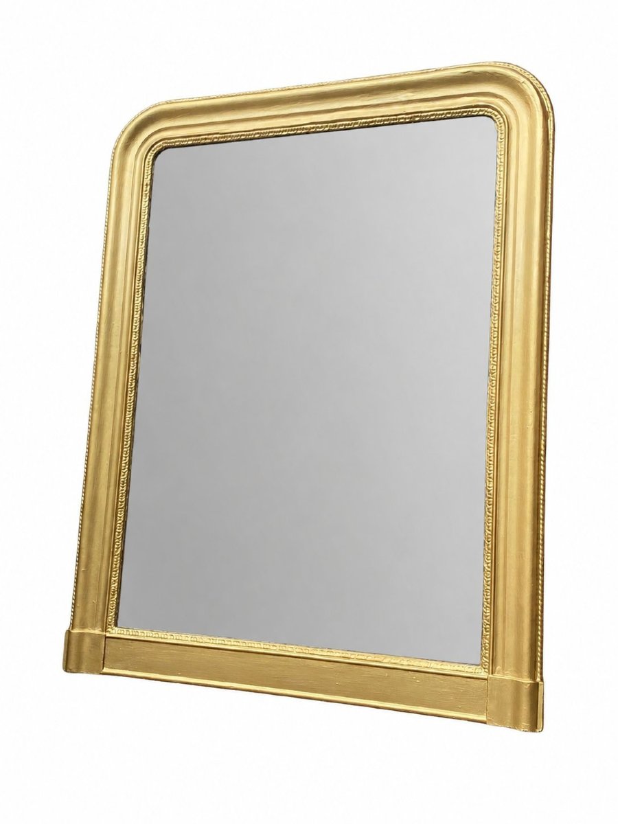 Grand Miroir Louis Philippe en Bois Doré - 110cm x 150cm
