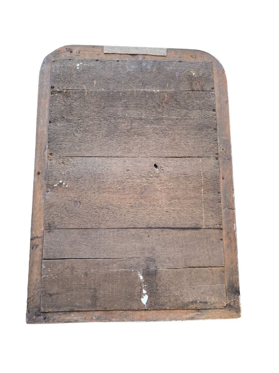 Grand Miroir en bois Noir et Doré d'époque Napoléon III - Style Louis Philippe - 62cm x 90cm-photo-1